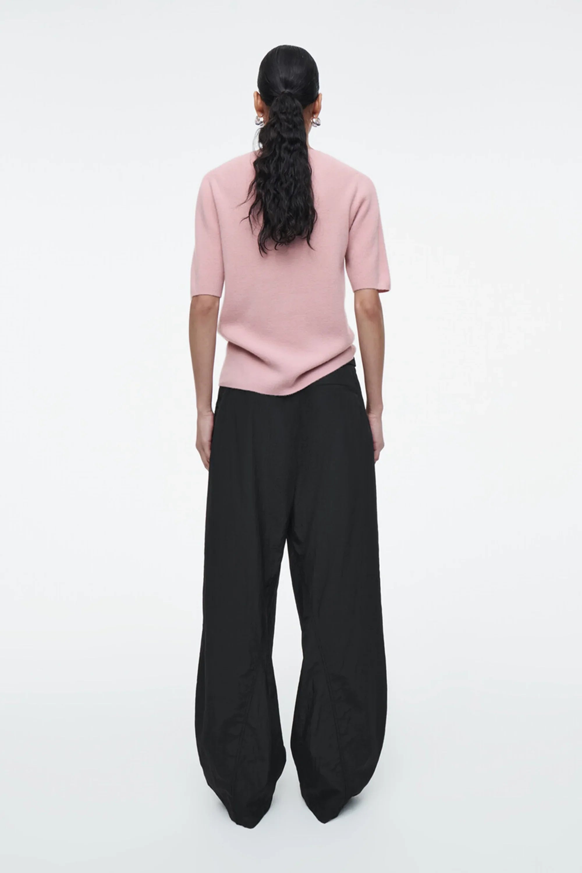 Damen Rosa Ätherisches Frühlings-Freizeit-Strick-T-Shirt