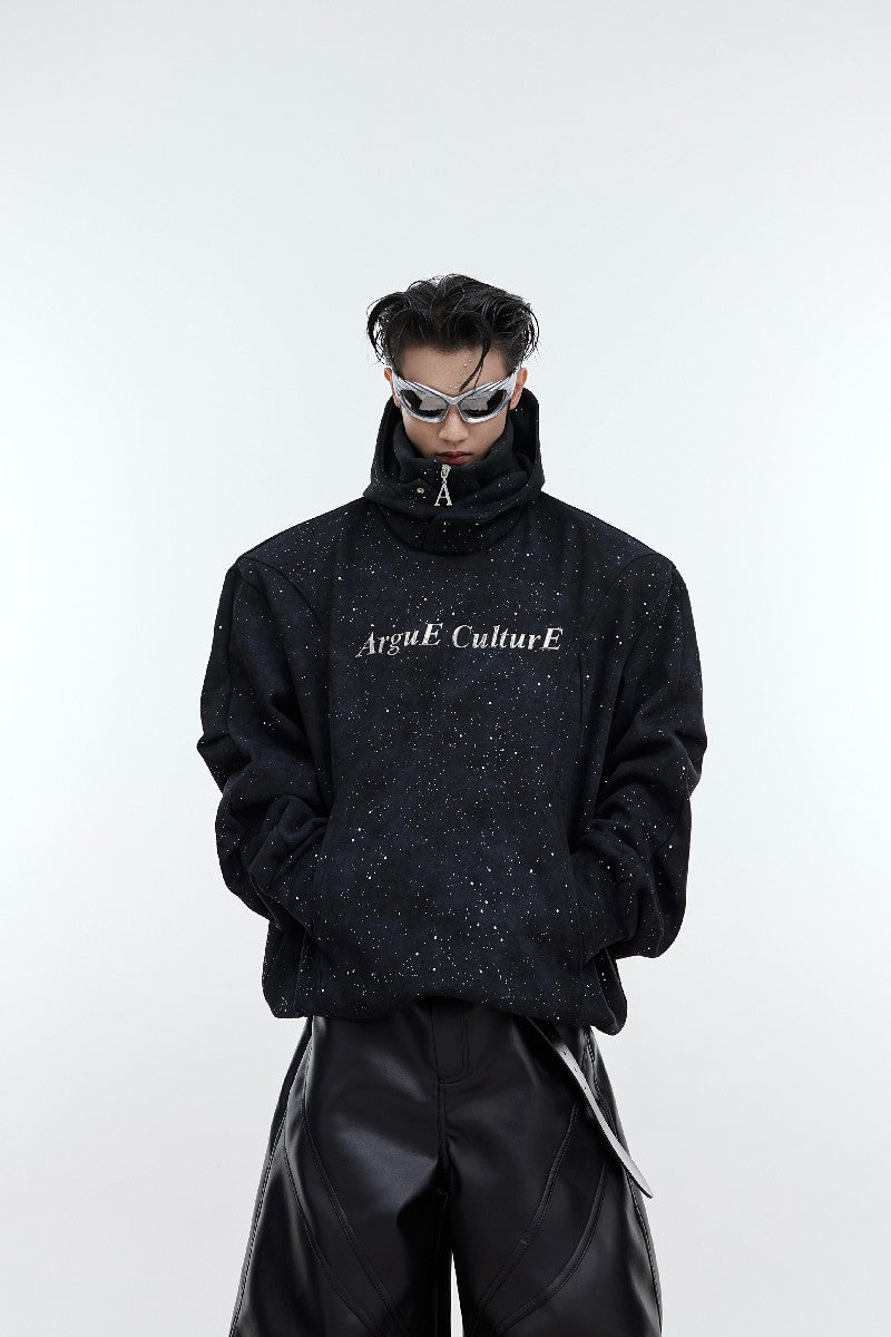 Doppellagiger Hoodie mit Glitzerlogo