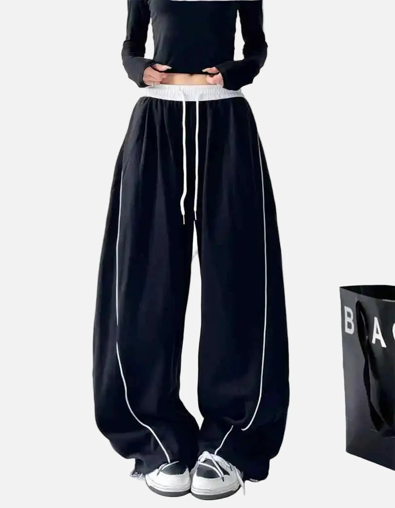 Lässige Oversize-Jogginghose im japanischen Stil mit elastischem Bund