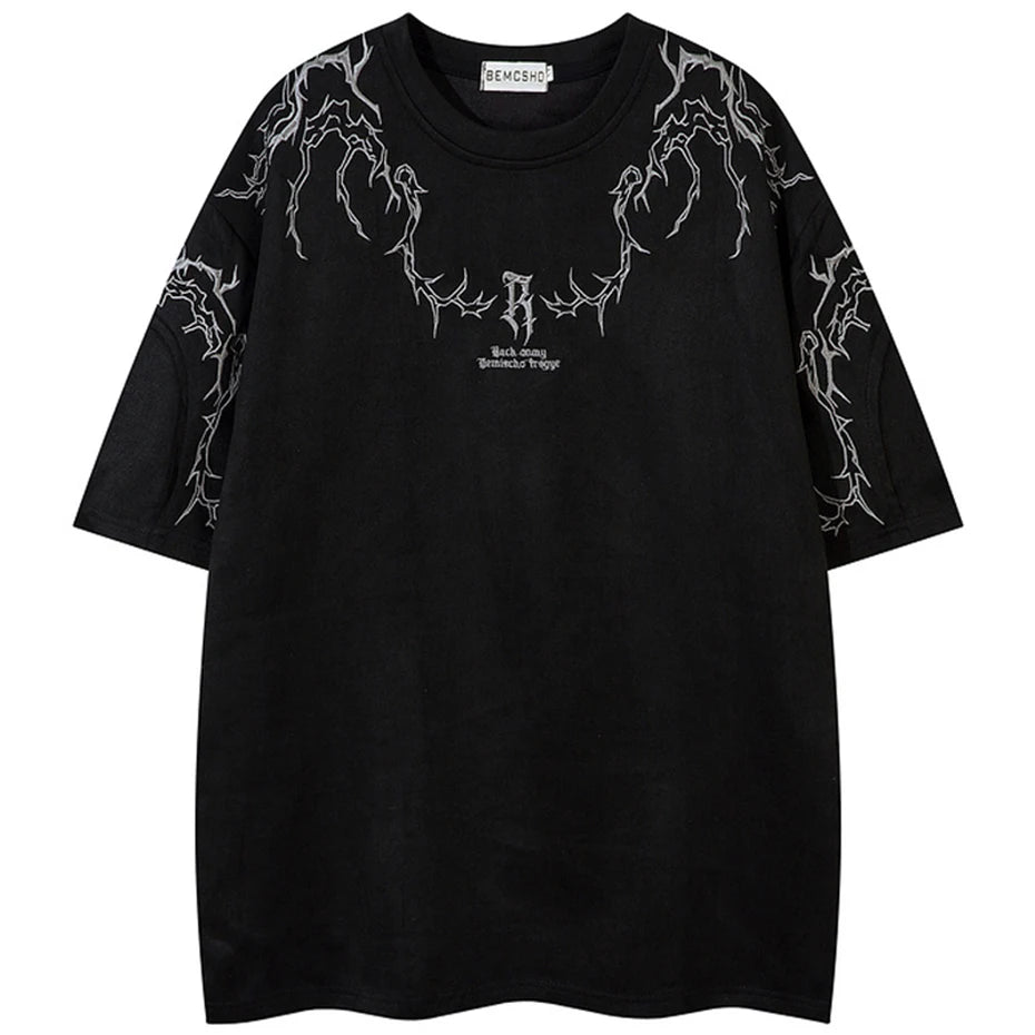 T-shirt oversize vintage en daim brodé