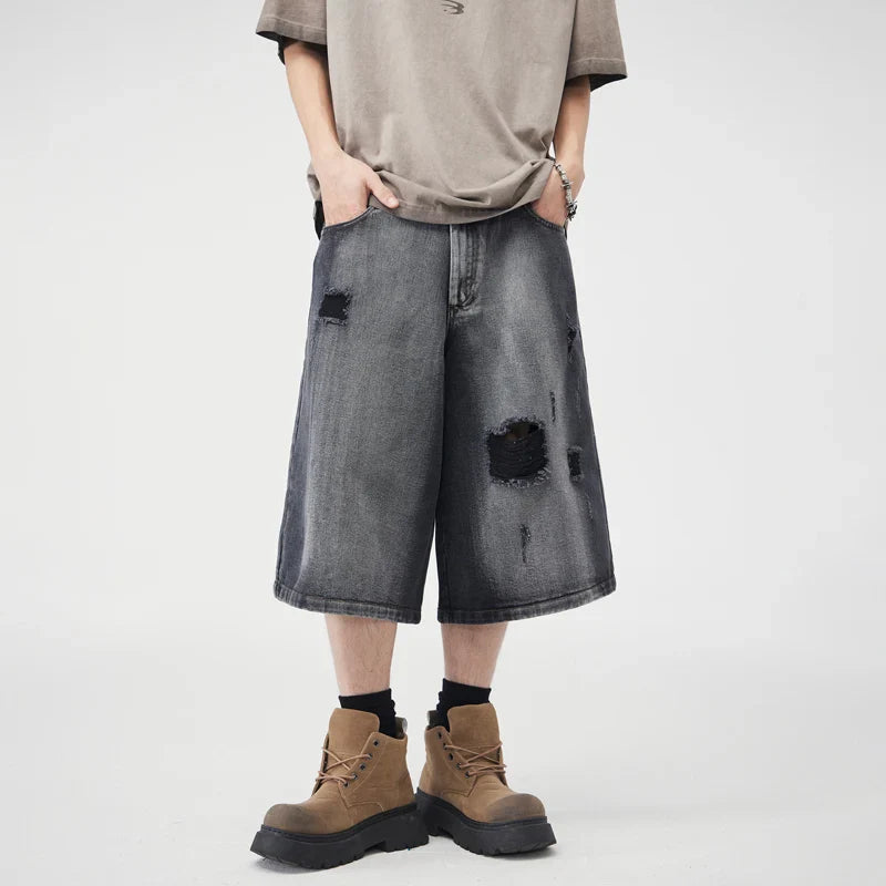 Strapazierfähige, lockere Vintage-Jeans mit Rissen