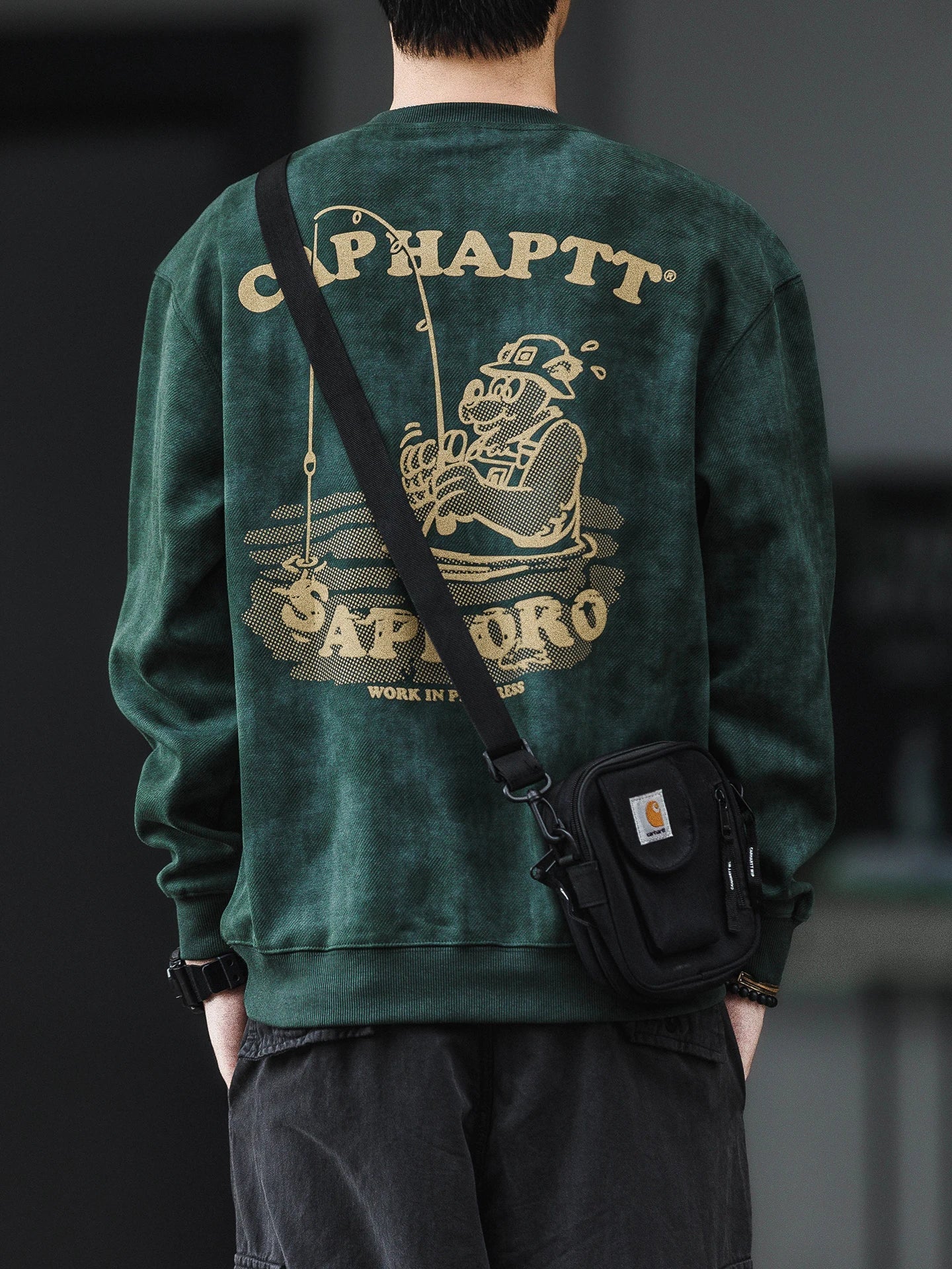 Oversize-Sweatshirt aus Baumwolle im amerikanischen Stil mit Print