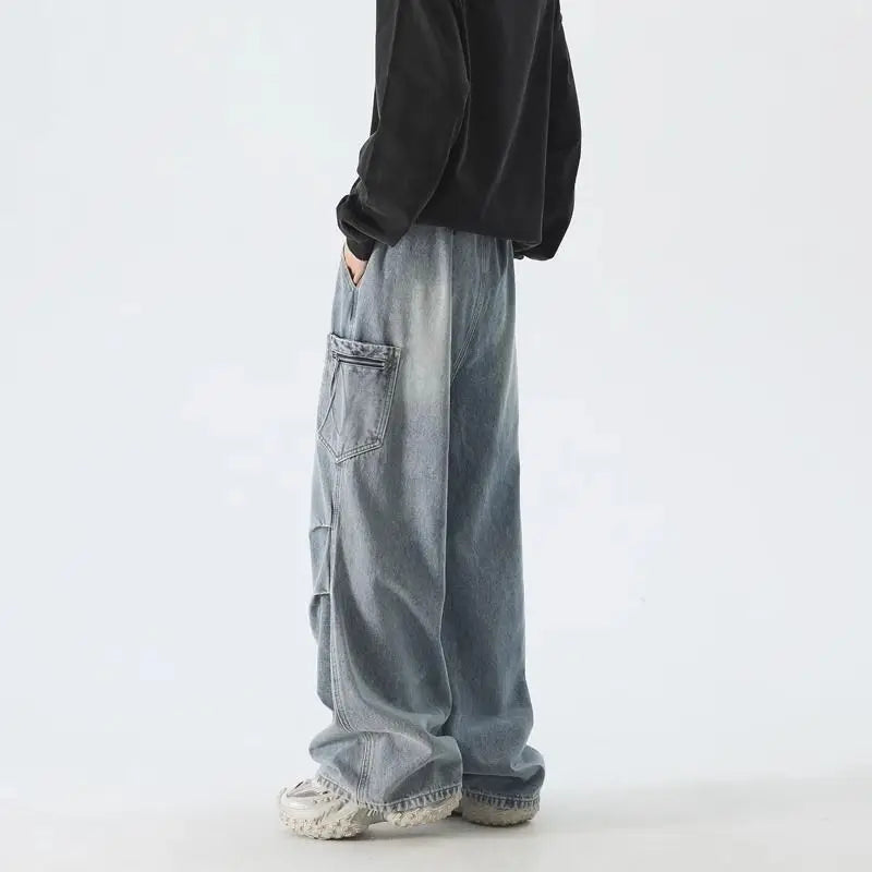 Herren-Retro-Jeans mit lockerer Passform und weitem Bein