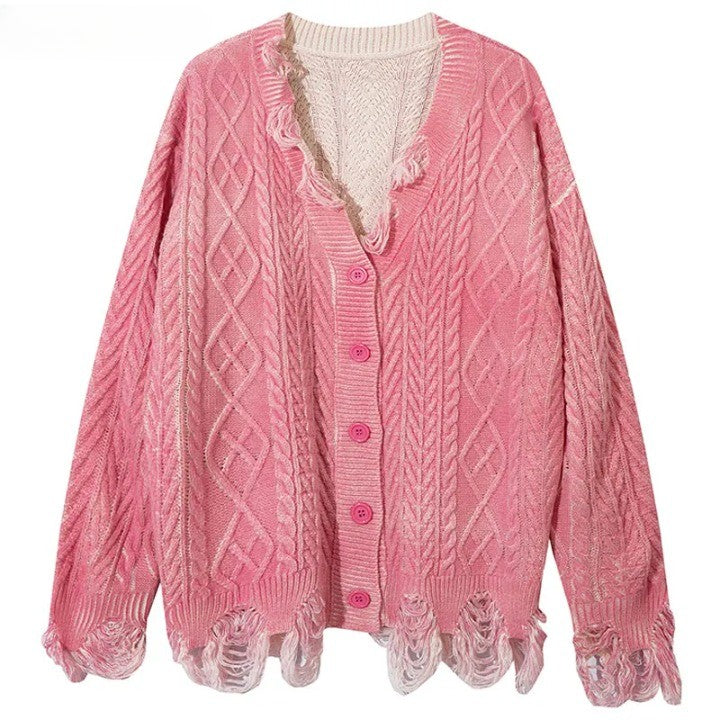 Y2k Grunge Buttoned Cardigan