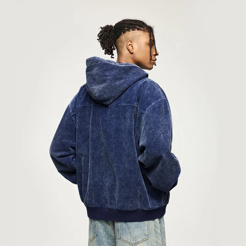 Sweat à capuche vintage zippé et délavé