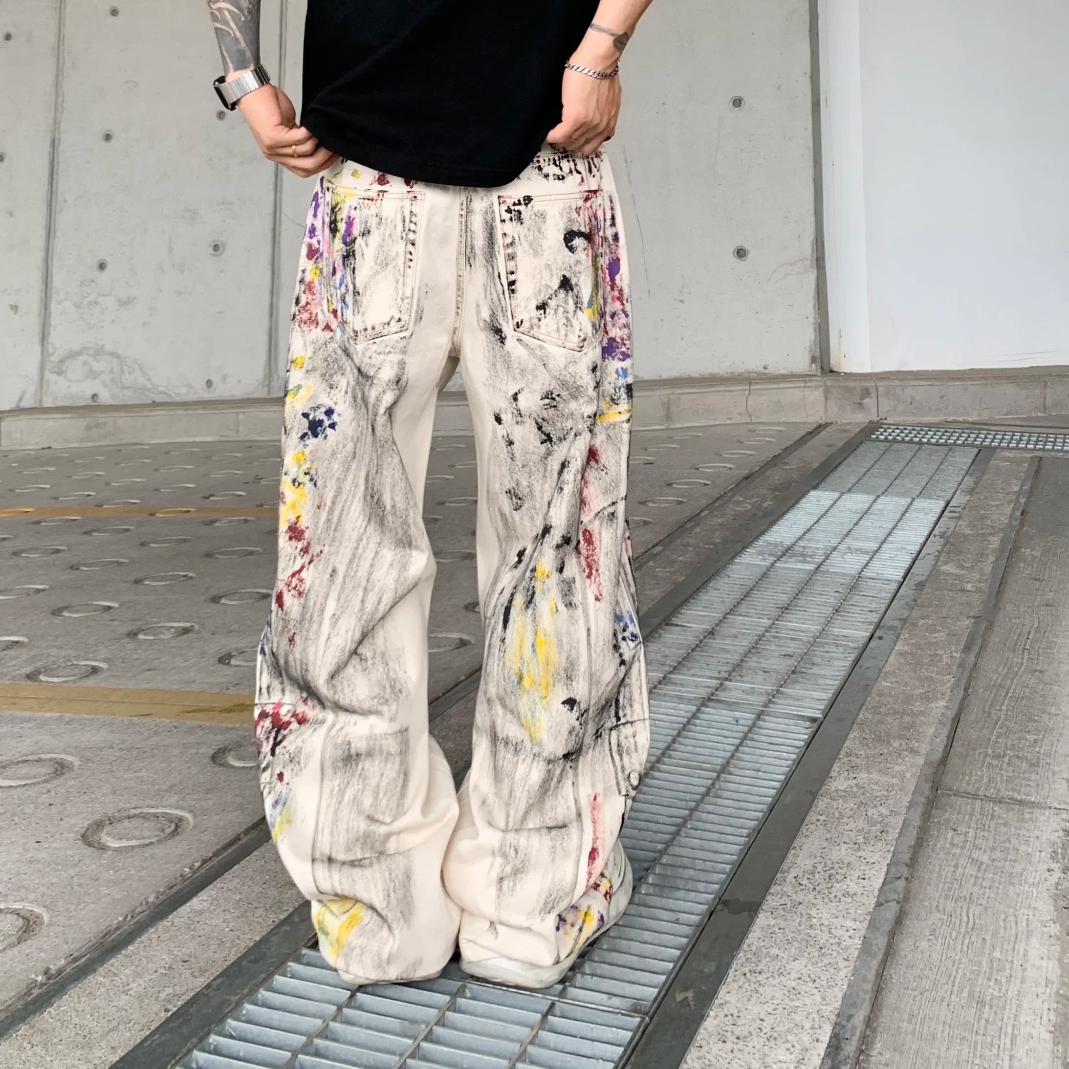 American Style High Street Loose Wide Leg Jeans