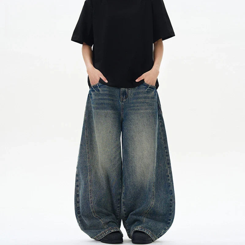 Retro-Vintage-Jeans für Herren mit weitem Bein