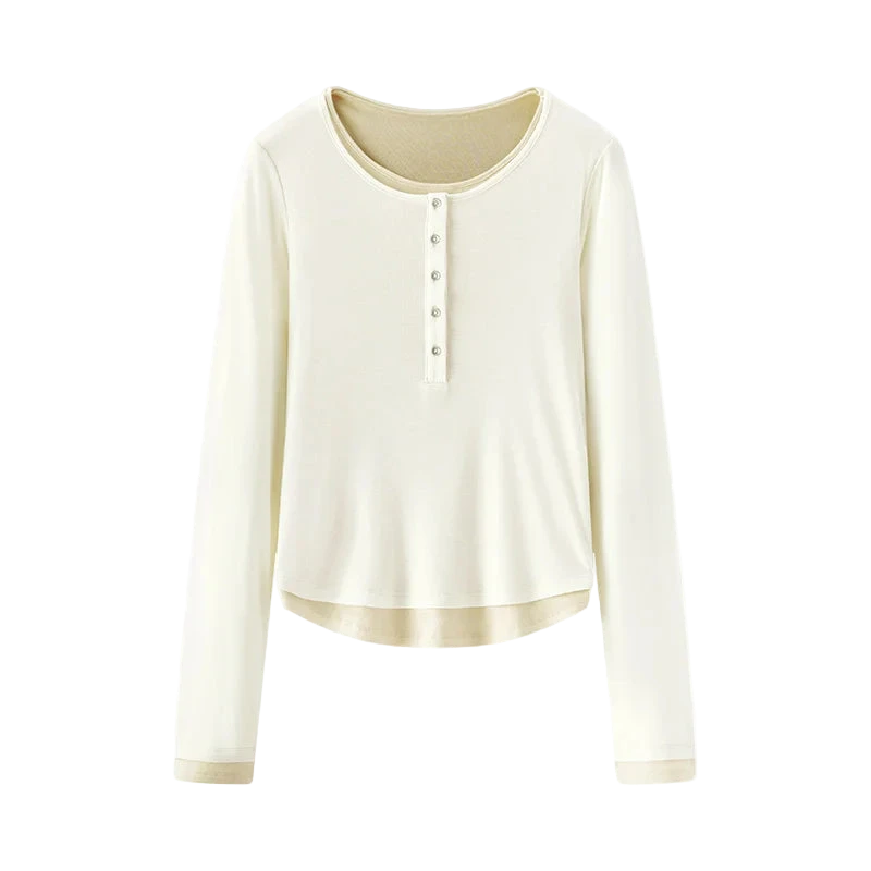 Langärmeliges, schmal geschnittenes Frühlings-T-Shirt