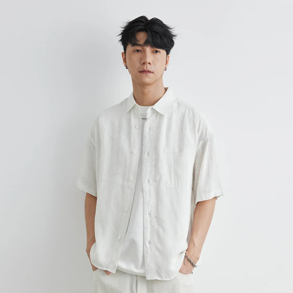 Lässiges Button-Down-Hemd im koreanischen Stil