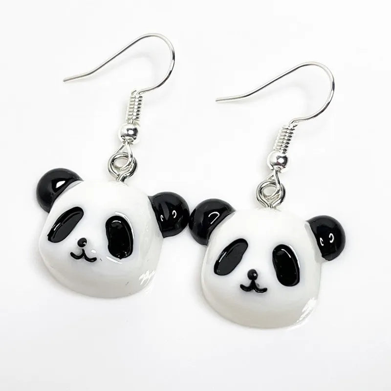 Cute Kawaii Panda Head Resin Earring