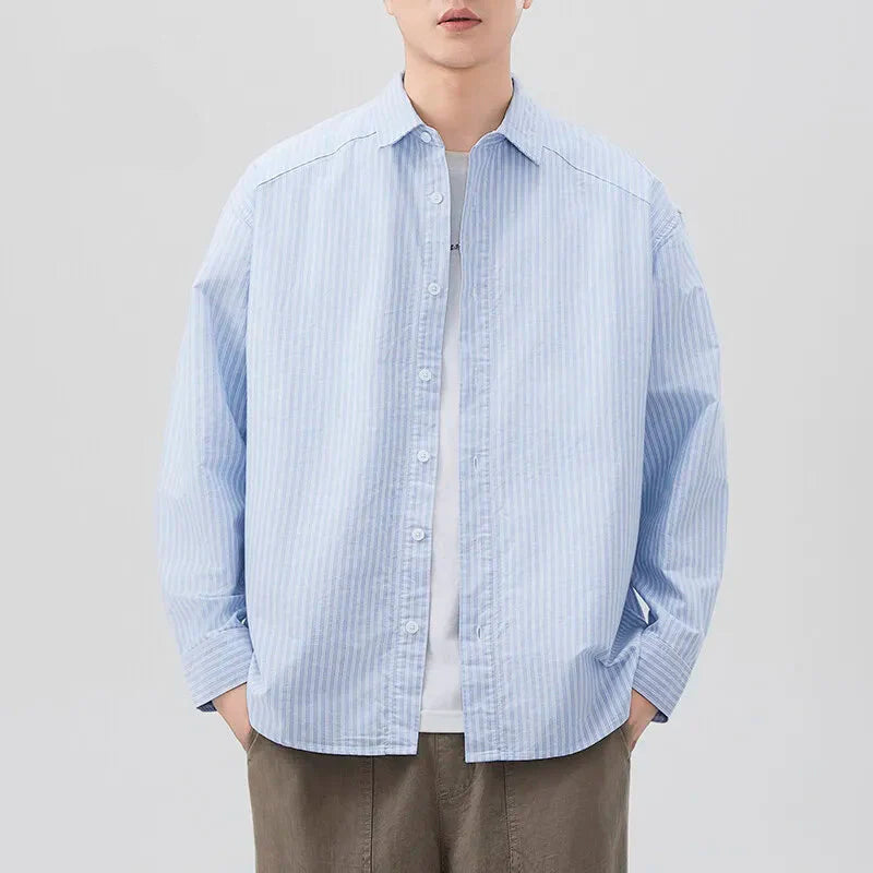 Chemise rayée classique pour homme de haute qualité