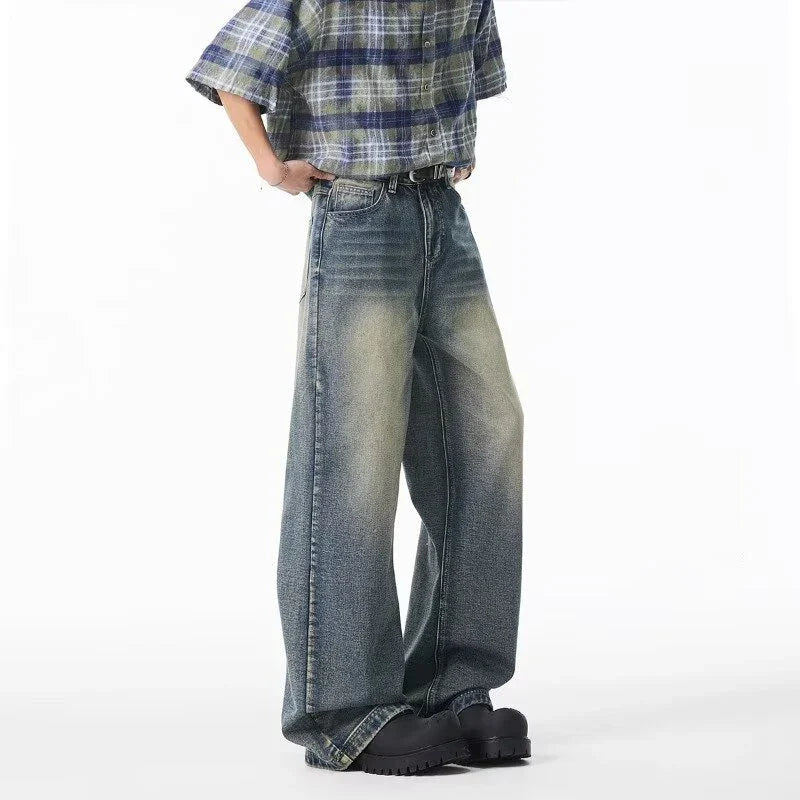 Vintage-Jeans mit Used-Look und geradem Bein