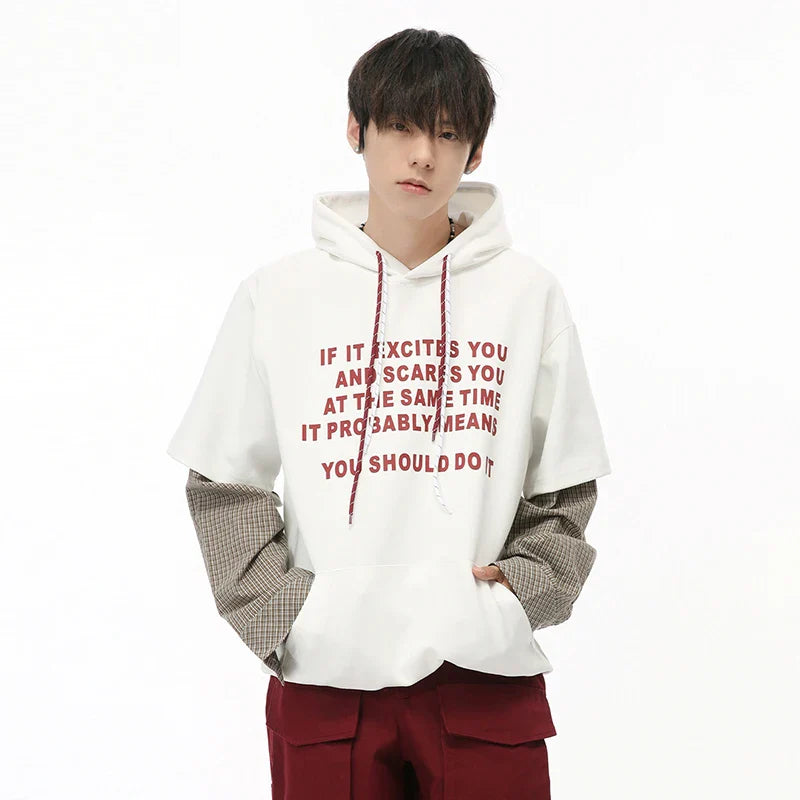 Hoodie mit Motivationszitat und extra Ärmeln