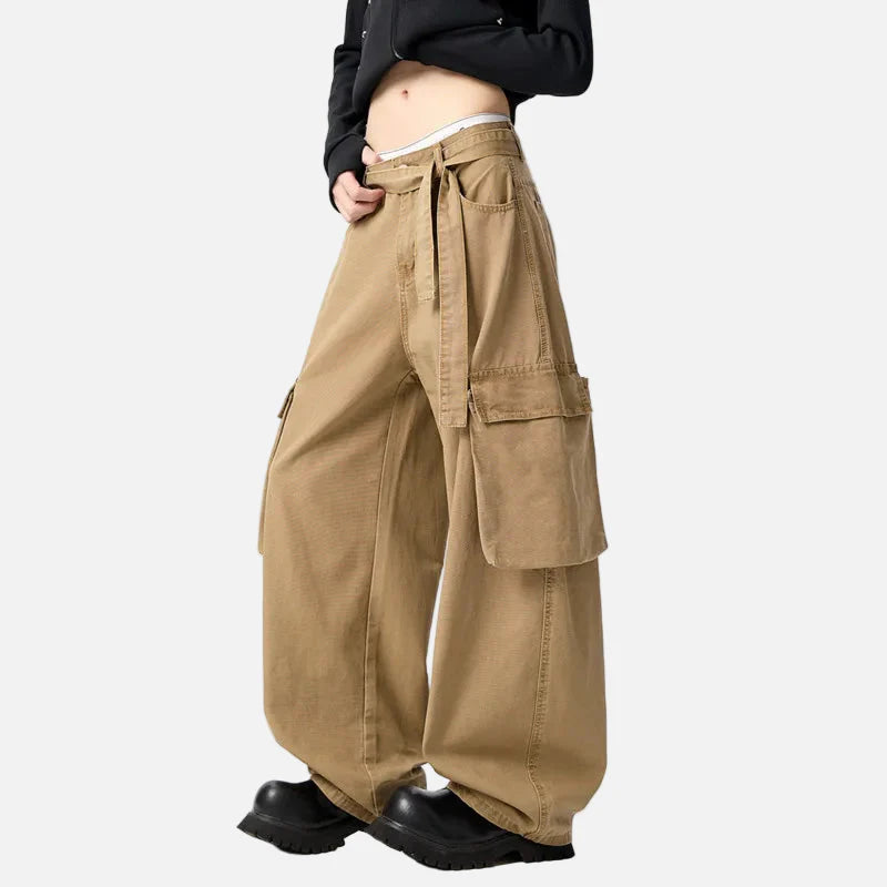 Y2K Cargohose im amerikanischen Stil mit großen Taschen