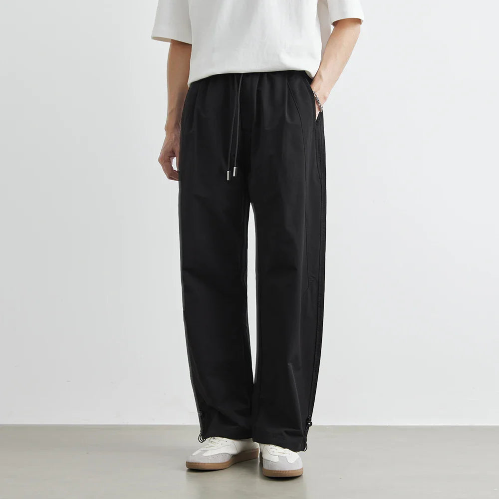 Atmungsaktive, lässige Herrenhose im japanischen Stil mit weitem Bein