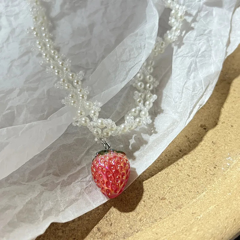 Coquette Strawberry Necklace