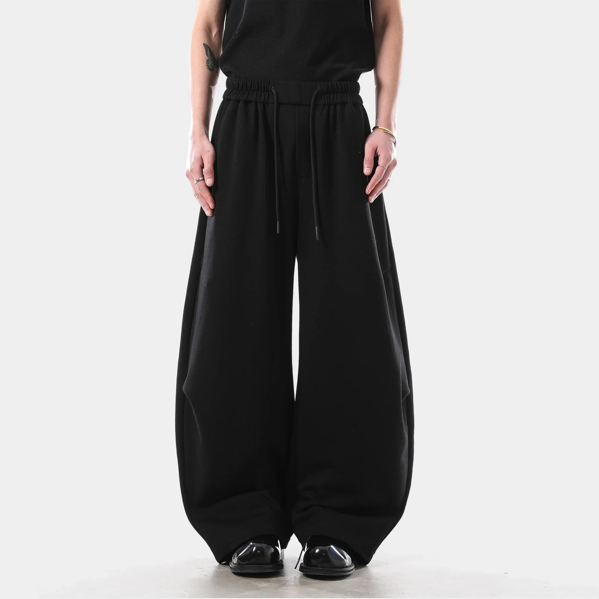 Streetwear Graue Baggy-Jogginghose mit weitem Bein