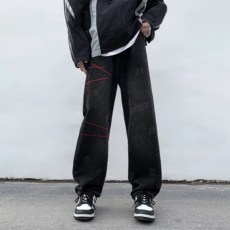 Lässige Hip-Hop-Jeans mit geradem Bein