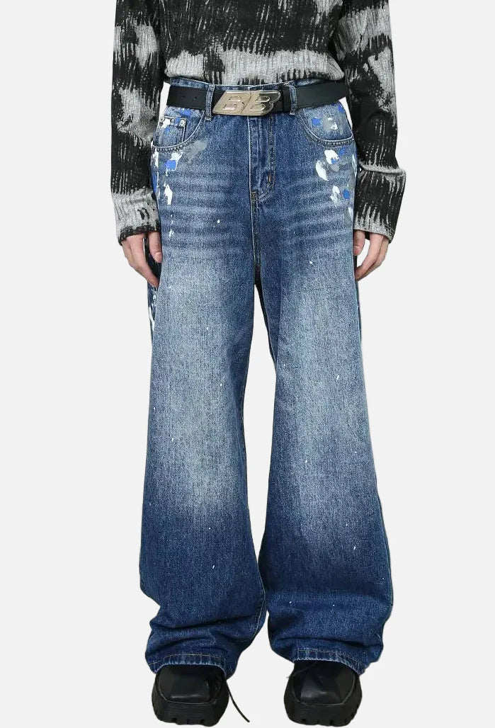 Schicke Y2K Retro Graffiti Wide Leg Jeans