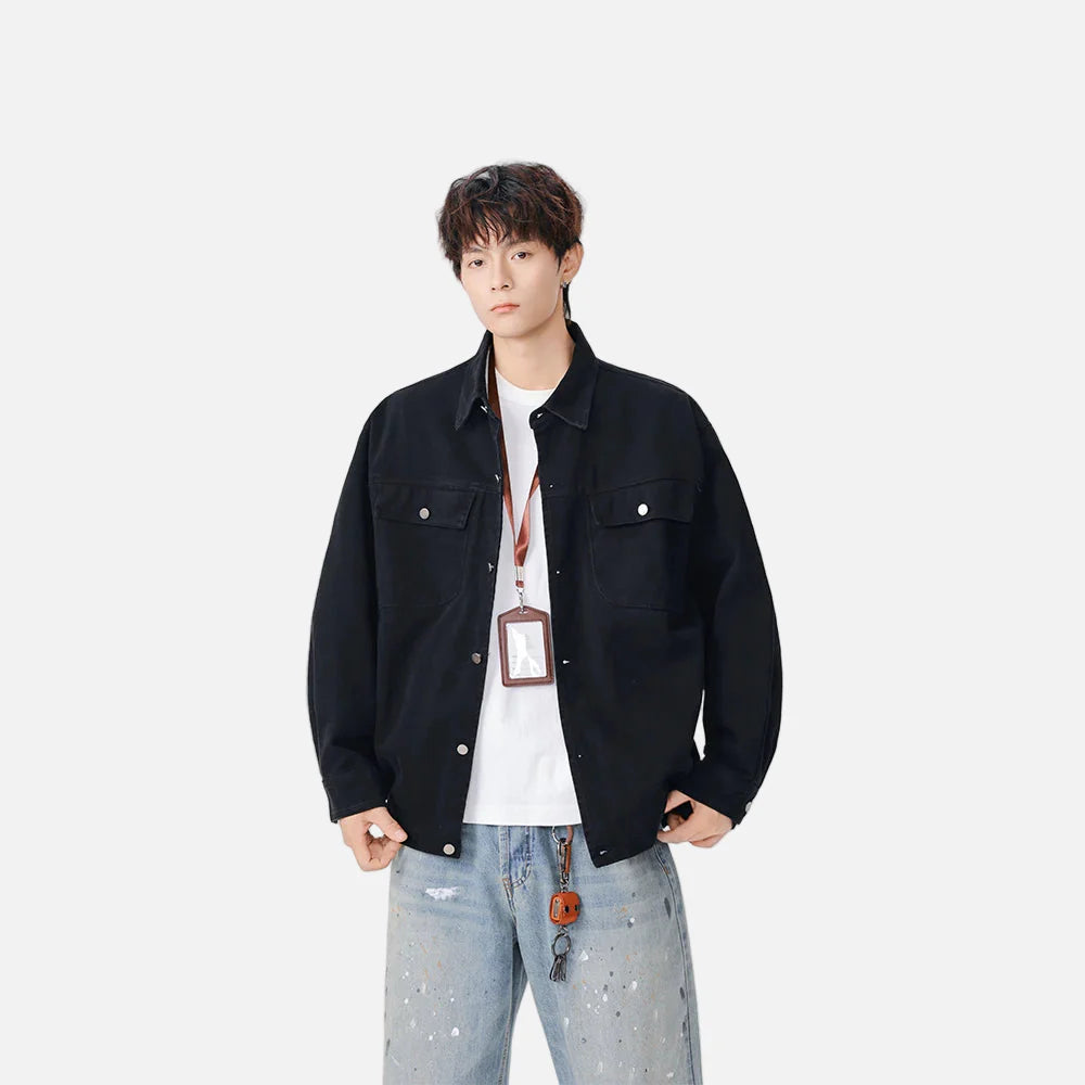 Vielseitige, lässige Jeansjacke mit Knopfleiste