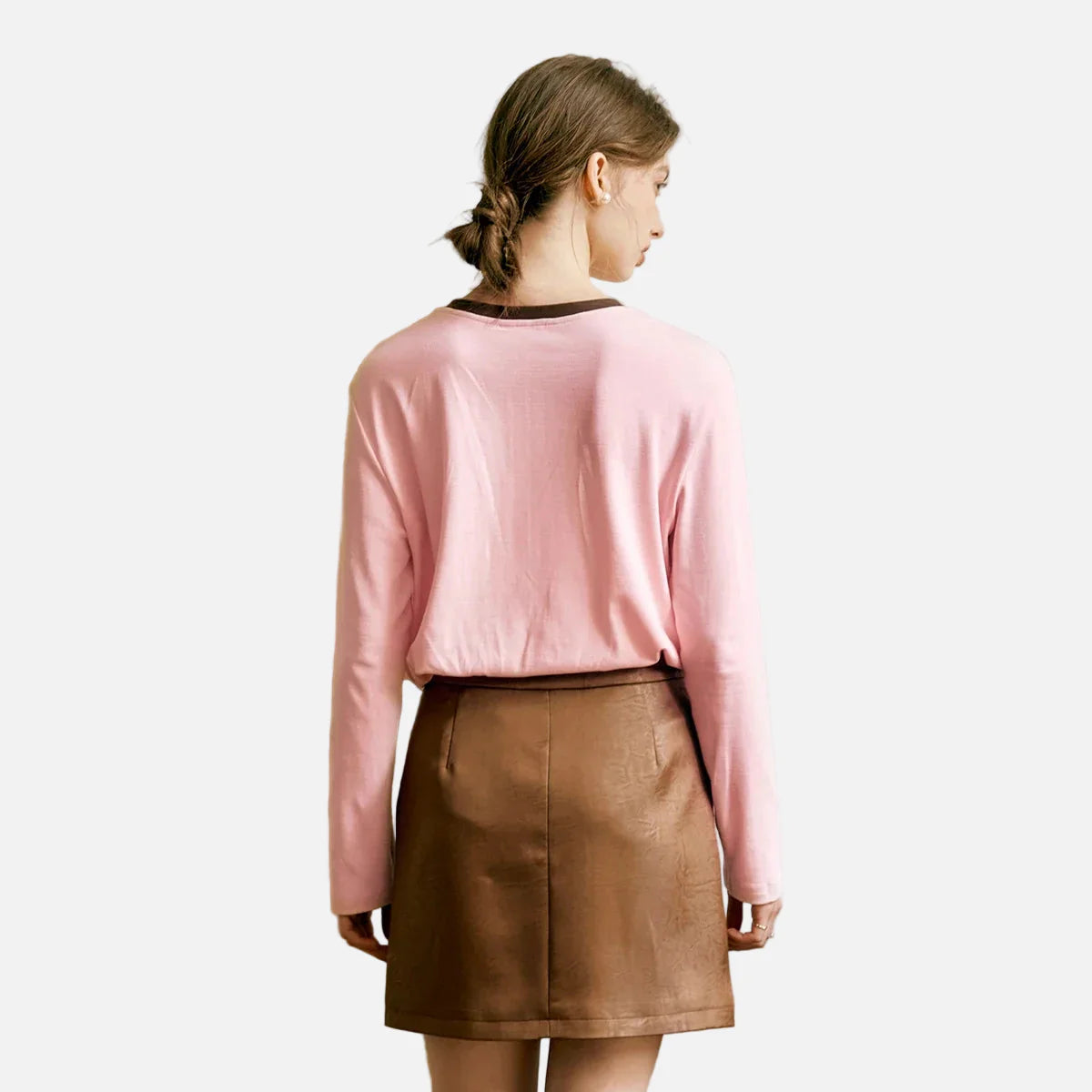 Weiches Strick-Langarmshirt mit Rundhalsausschnitt und Aufdruck