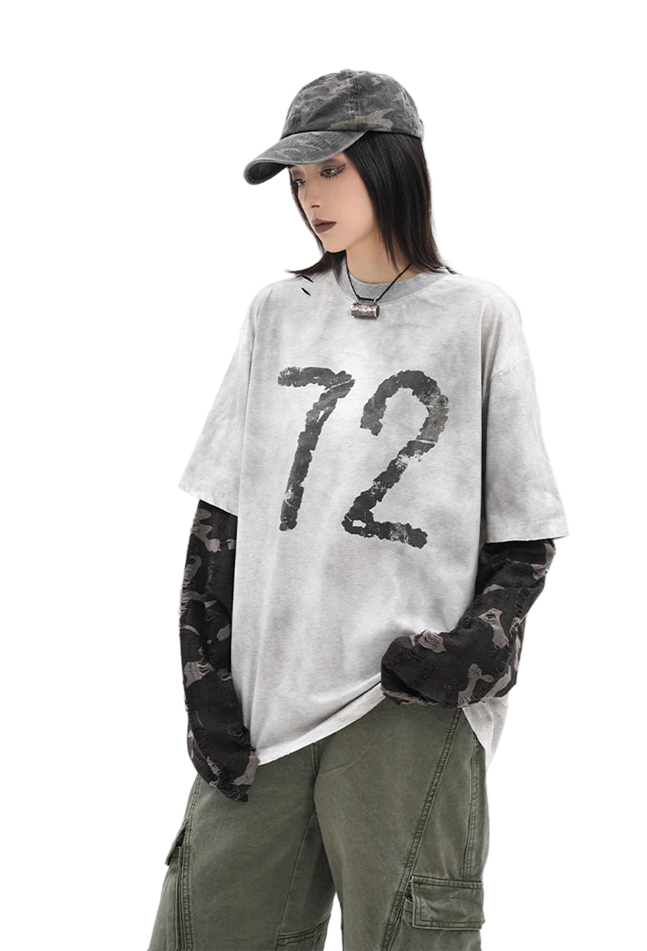 T-shirt streetwear hip-hop deux pièces contrefait