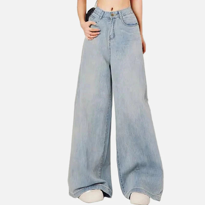 Essential High Waist Baggy Wide Leg Jeans