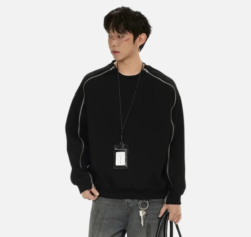 Plüschiges Retro-Sweatshirt mit Reißverschluss