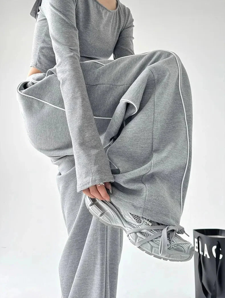 Lässige Oversize-Jogginghose im japanischen Stil mit elastischem Bund
