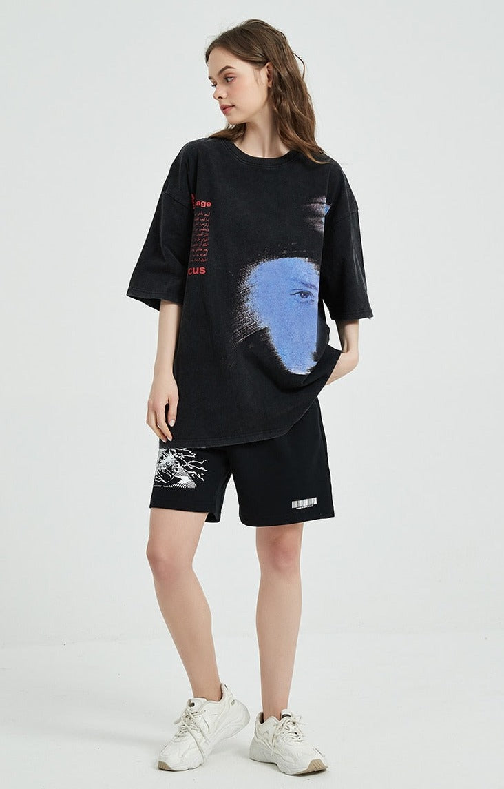 T-shirt délavé Bazzi « Focus »