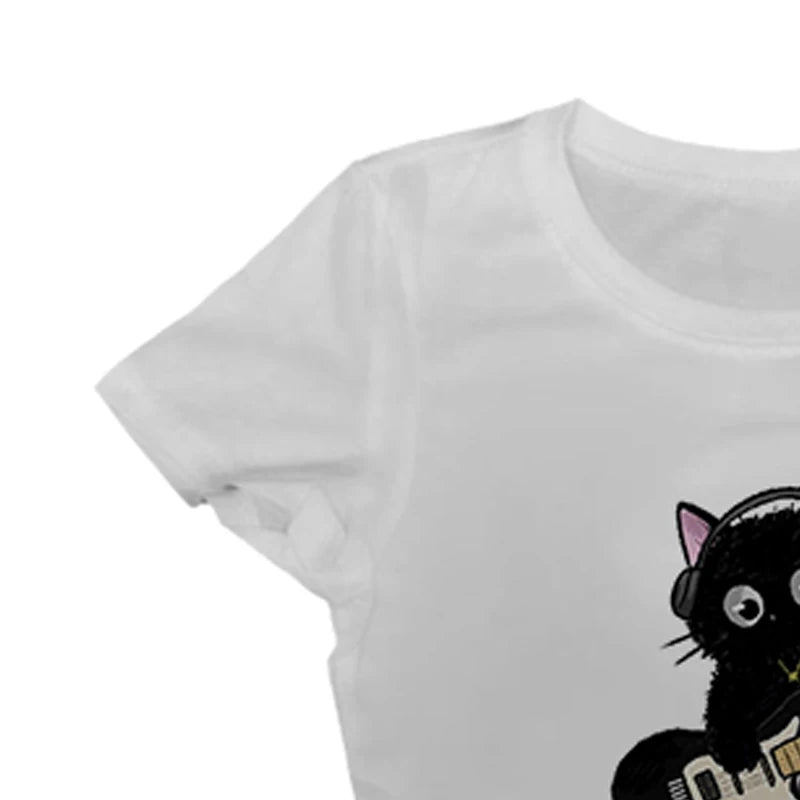 Y2K Vintage Katzen-Grafik-T-Shirt