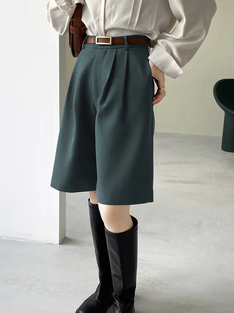 Vintage High-Waist Straight Shorts