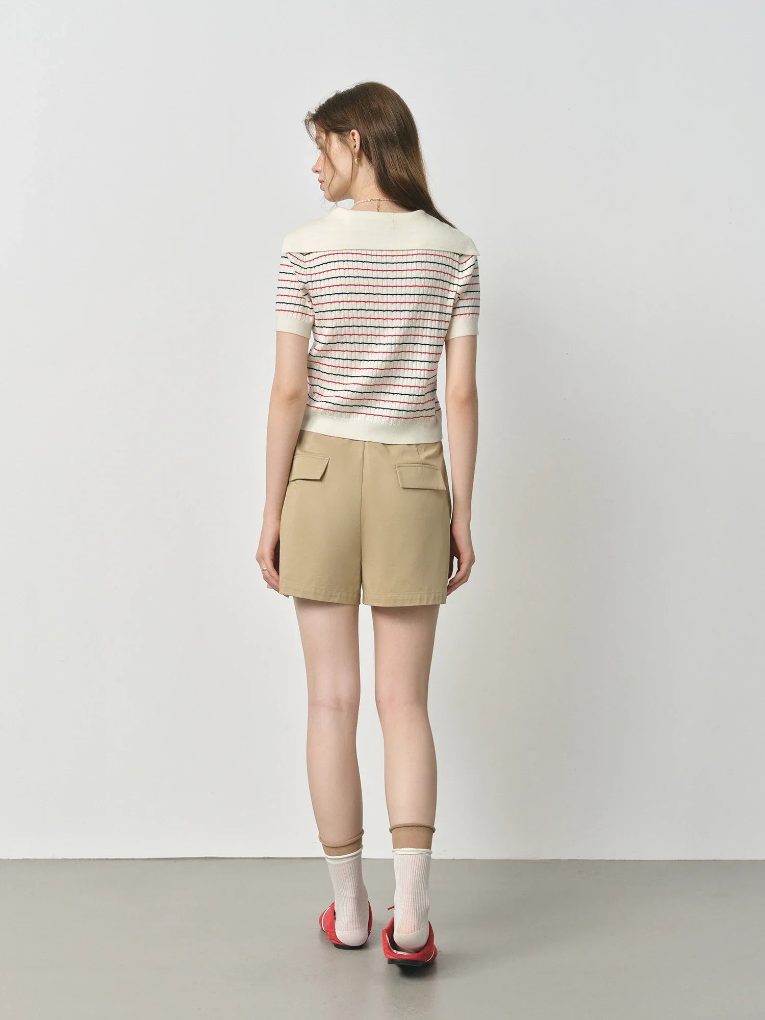 Streetwear Navy Striped Energetic Summer Knit T-Shirt