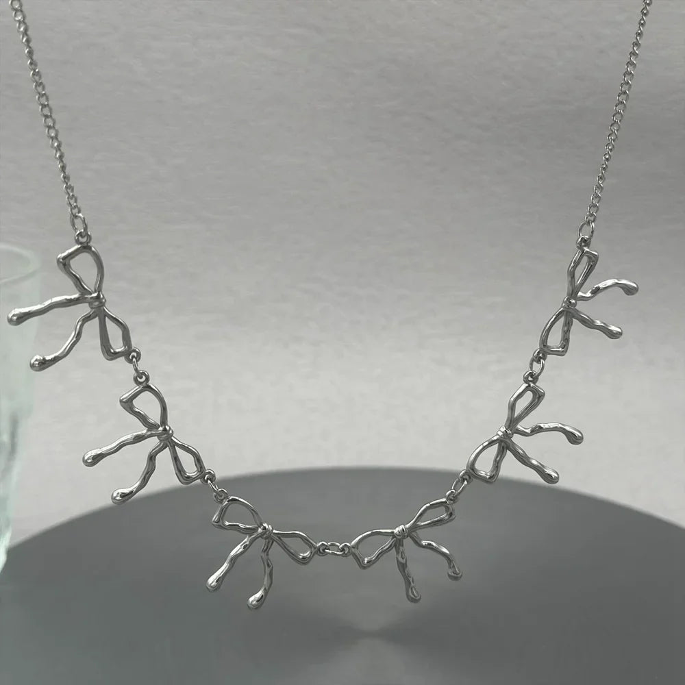 Stainless Steel Coquette Bowknot Necklace