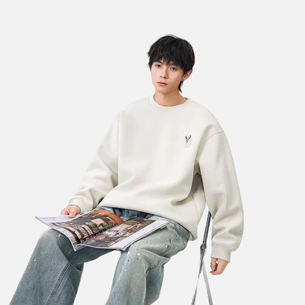 Gemütliches Sweatshirt mit gesticktem Logo und Rundhalsausschnitt
