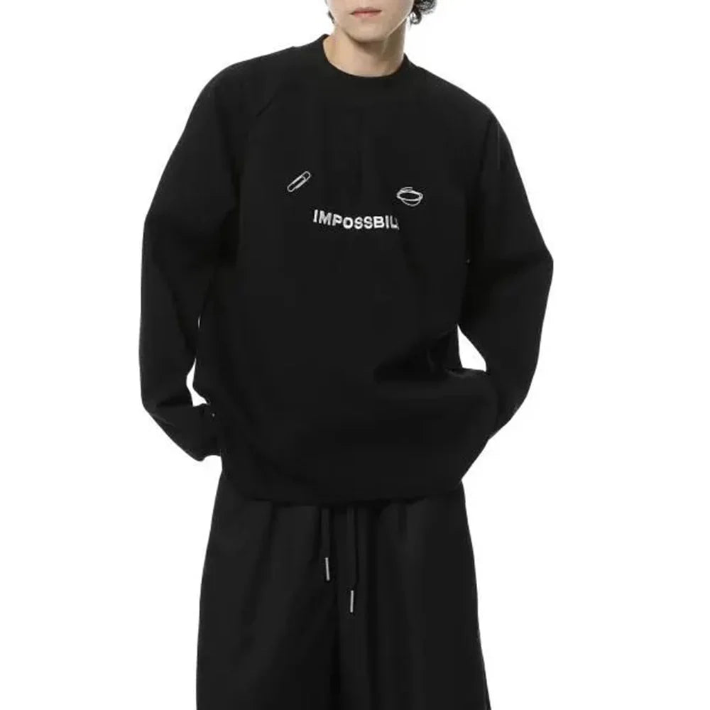 Retro-Pullover mit Stickerei, lässiges Sweatshirt