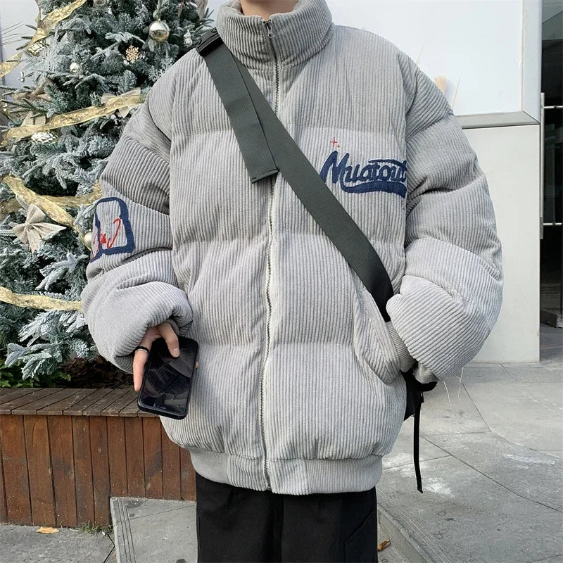 Parka d'hiver matelassée et confortable en velours côtelé