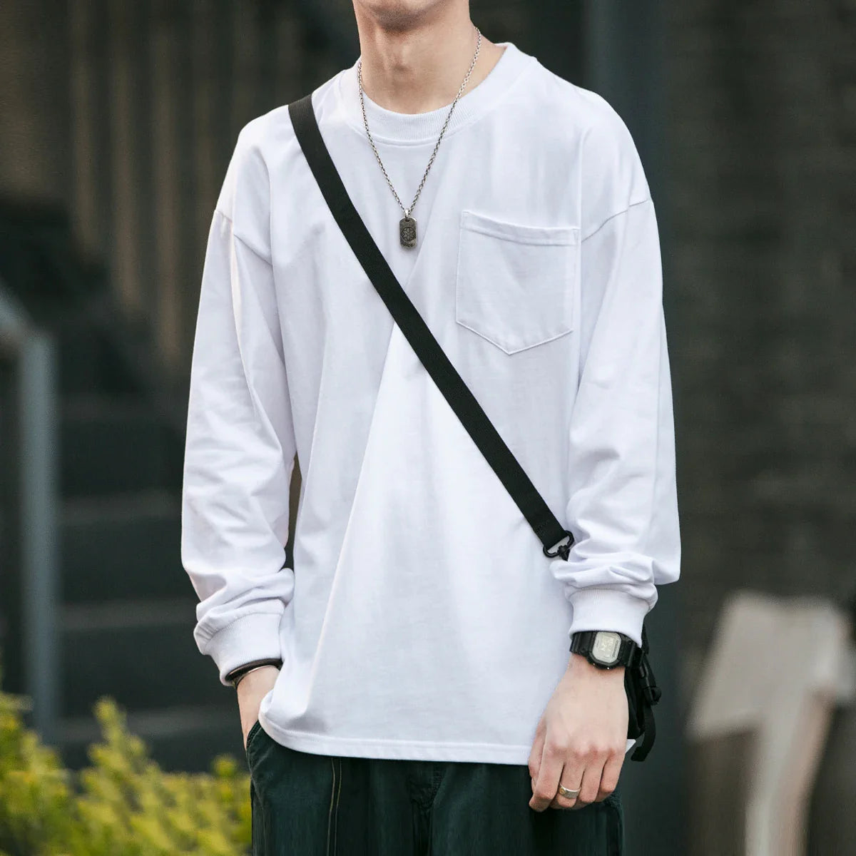 Versatile Blank Long Sleeve T-shirt