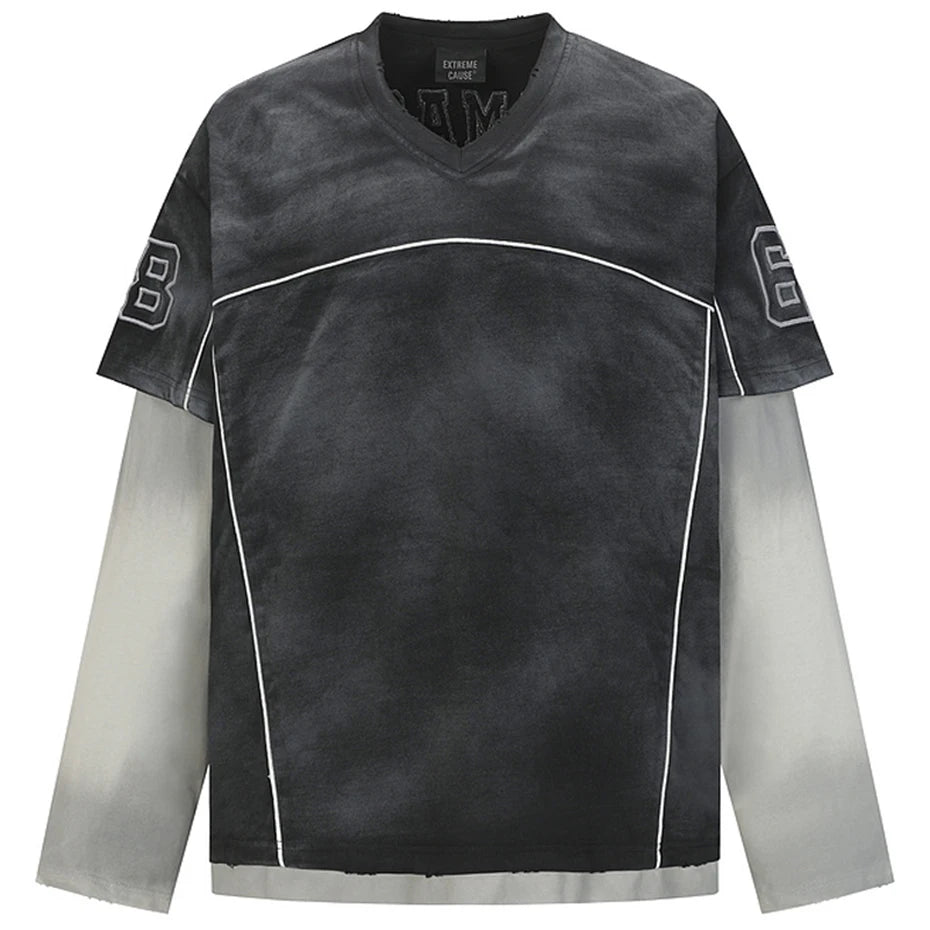Men Fake Two-Piece Long Sleeve T-Shirt