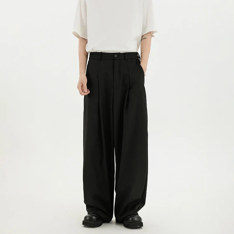 Pantalon habillé noir oversize à jambes larges