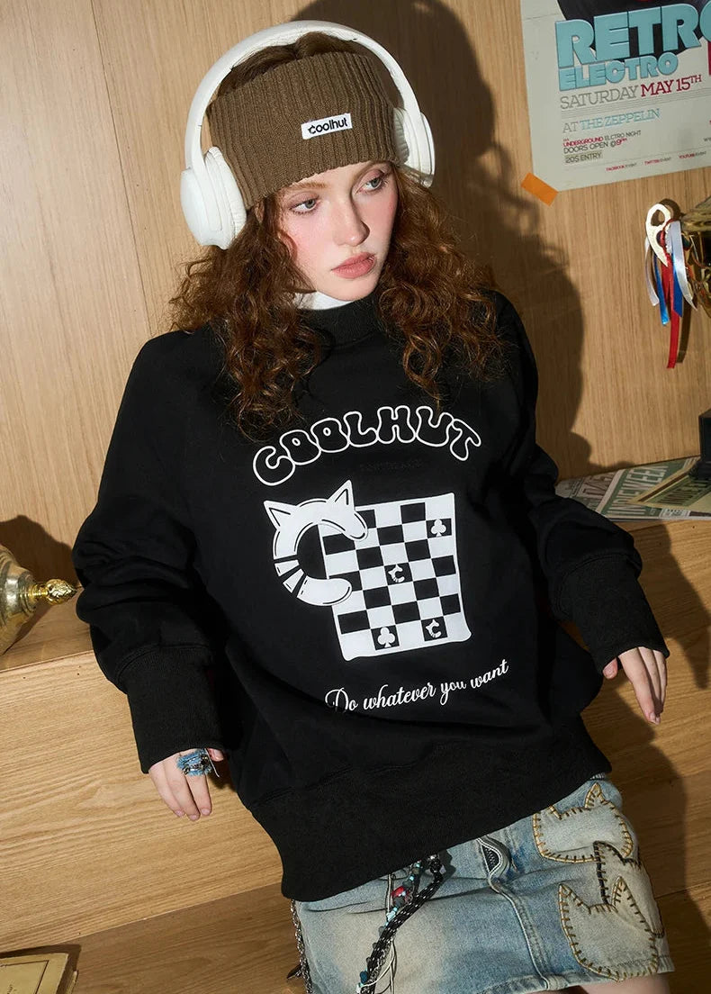 Hochwertiges kariertes Fleece-Sweatshirt im amerikanischen Stil