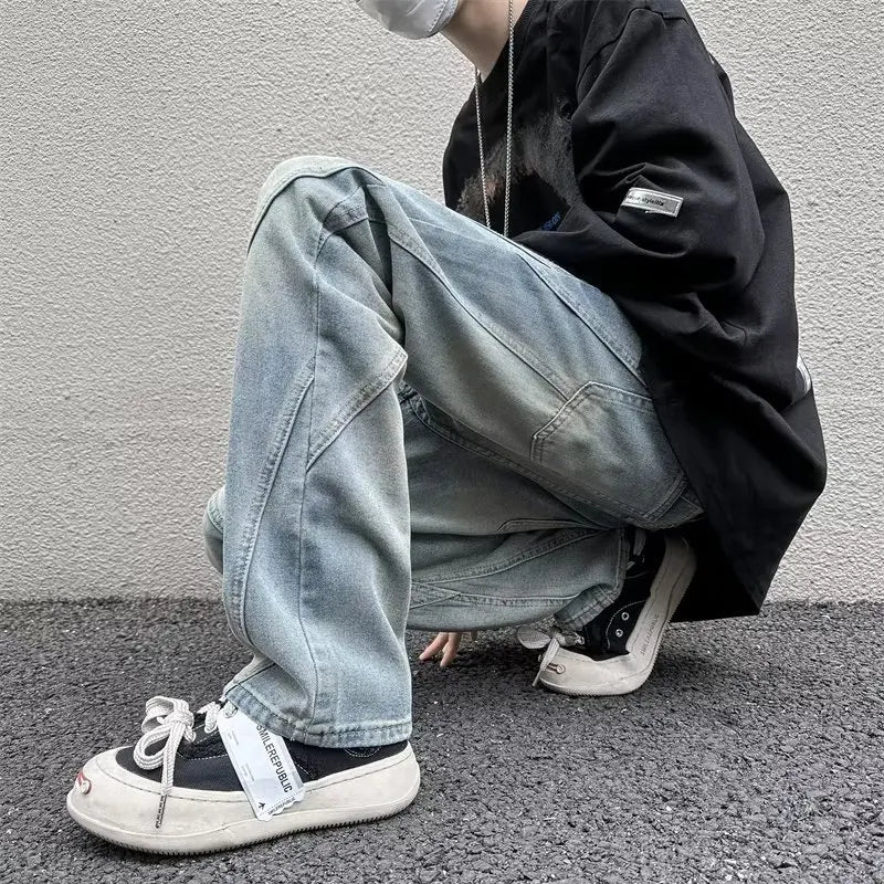 Slim Fit Streetwear Distressed Denim Jeans