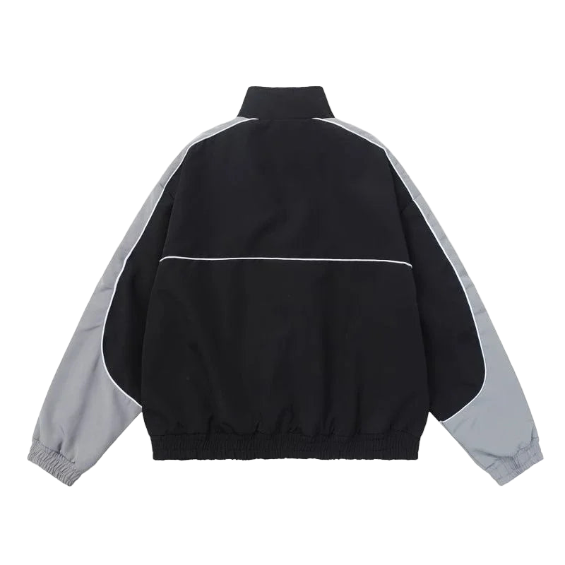 Vintage Star Print Windbreaker Jacket