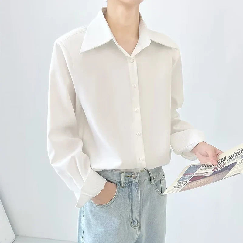 Chemise homme décontractée de luxe à revers vintage texturée