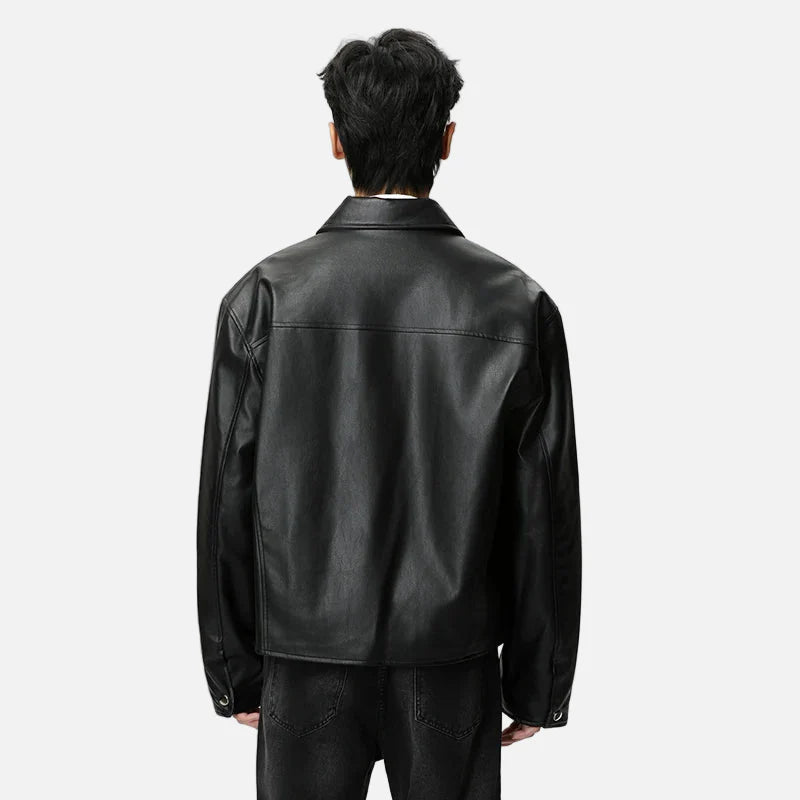 Veste chic et tendance en cuir PU uni