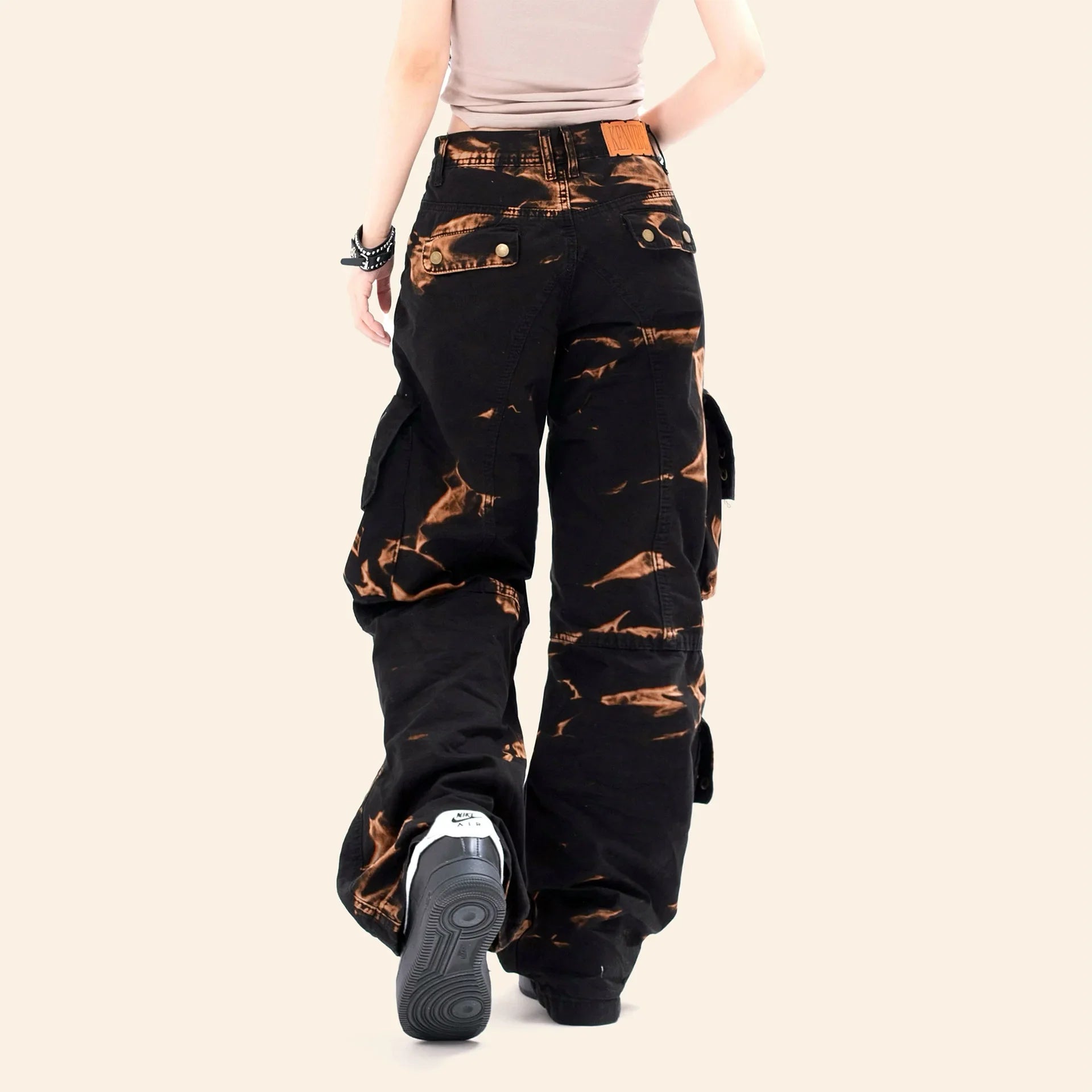 Y2K Chic Luxus Vintage Batik Cargo Jeans