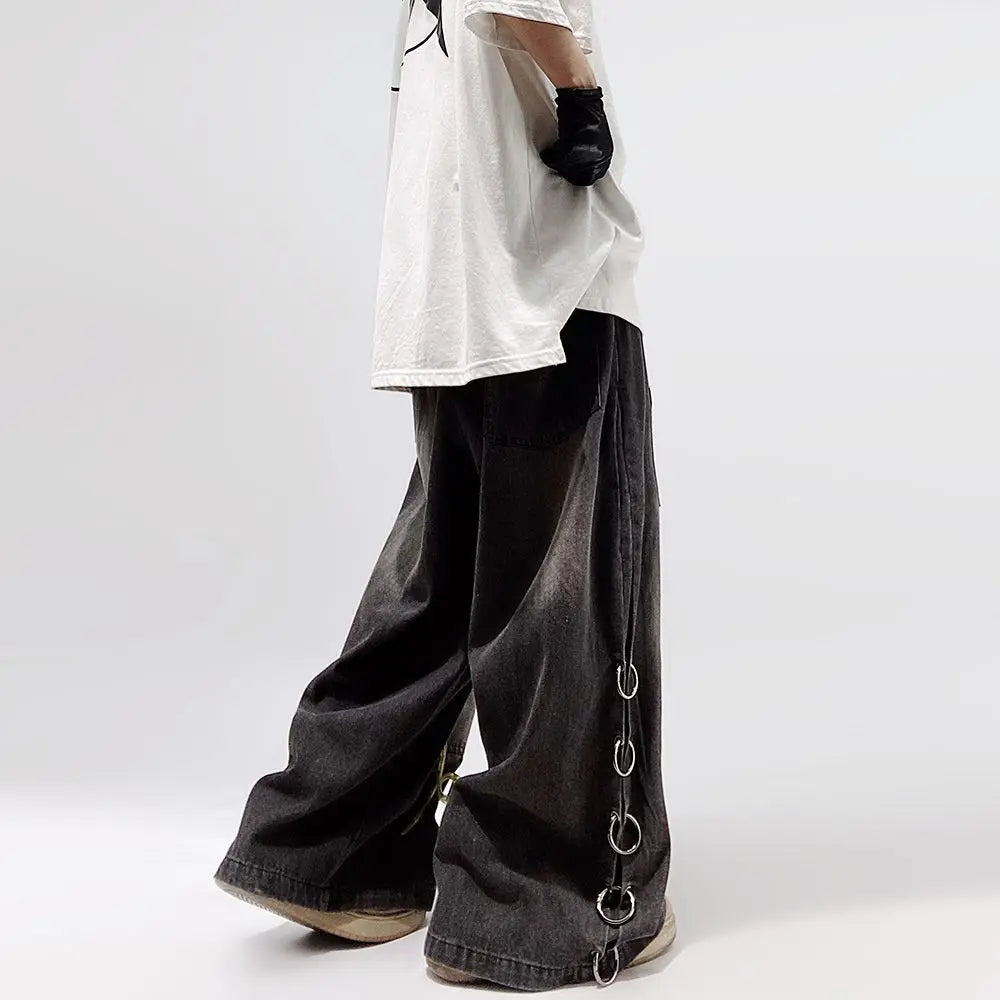 Retro Baggy Jeans im amerikanischen Stil mit weitem Bein