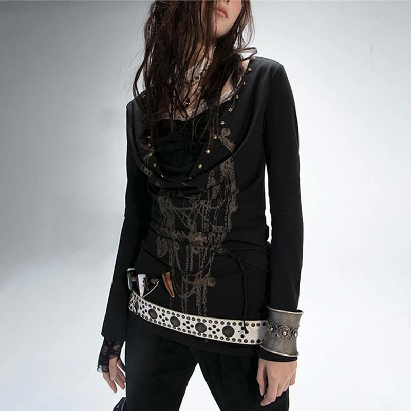 T-shirt deux pièces à imprimé tatouage grunge