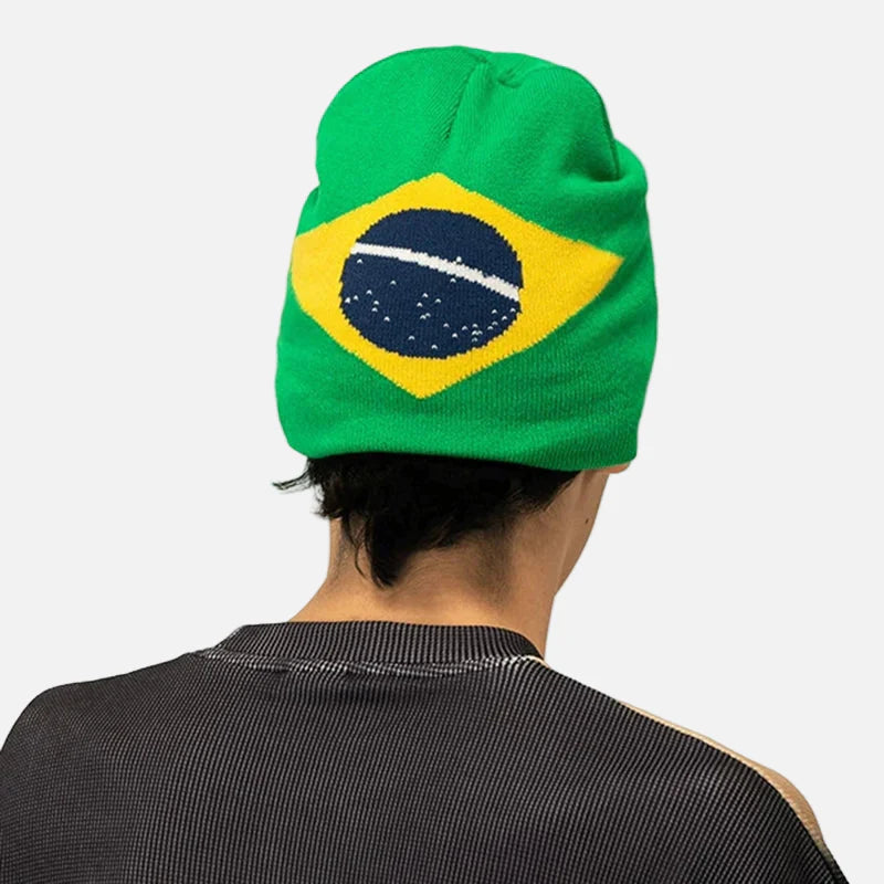 Bonnet d'hiver tricoté tendance pour les fans brésiliens