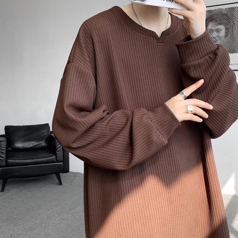 Oversized Rippstrick-Pullover für Jungen